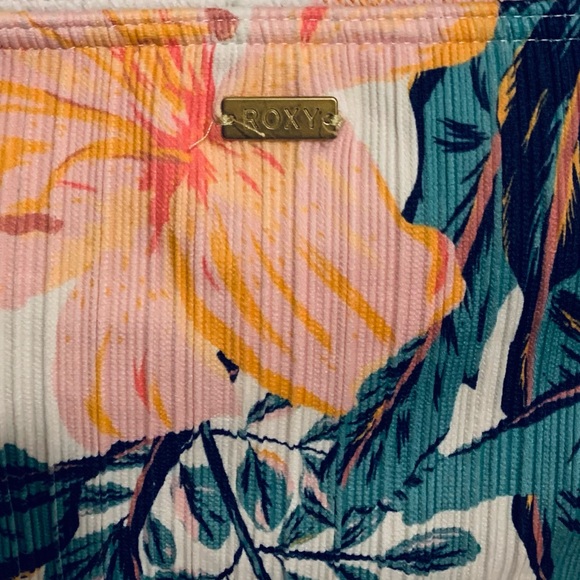 Roxy Hawaiian print side tie Bikini Bottoms M - Picture 4 of 4